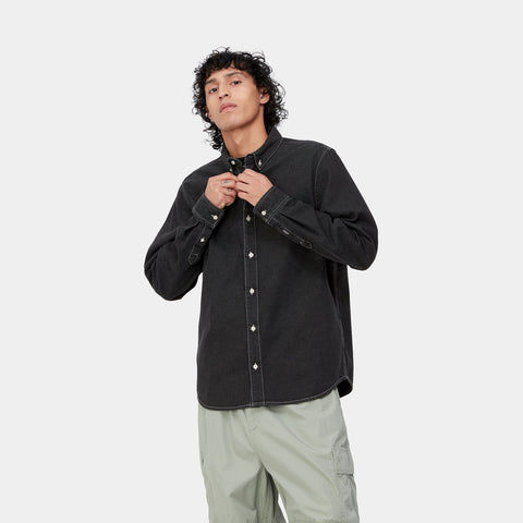 Carhartt WIP - L/S Weldon Shirt (Black Stone Washed) – Hiatus Store